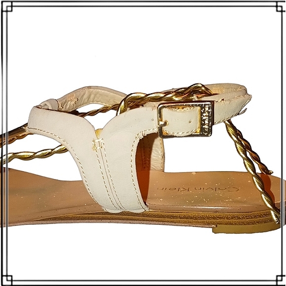 Calvin Klein Nude Gladiator Flat Sandals Size 8.5 - Picture 6 of 9